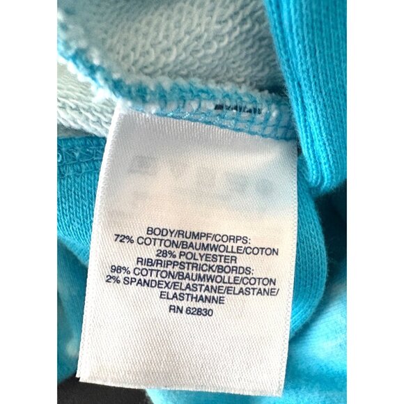 Lands End Womens Tie-Dye Blue Sweatshirt M/P 10-12 Cotton Blend Crewneck Long Sl - Picture 5 of 6